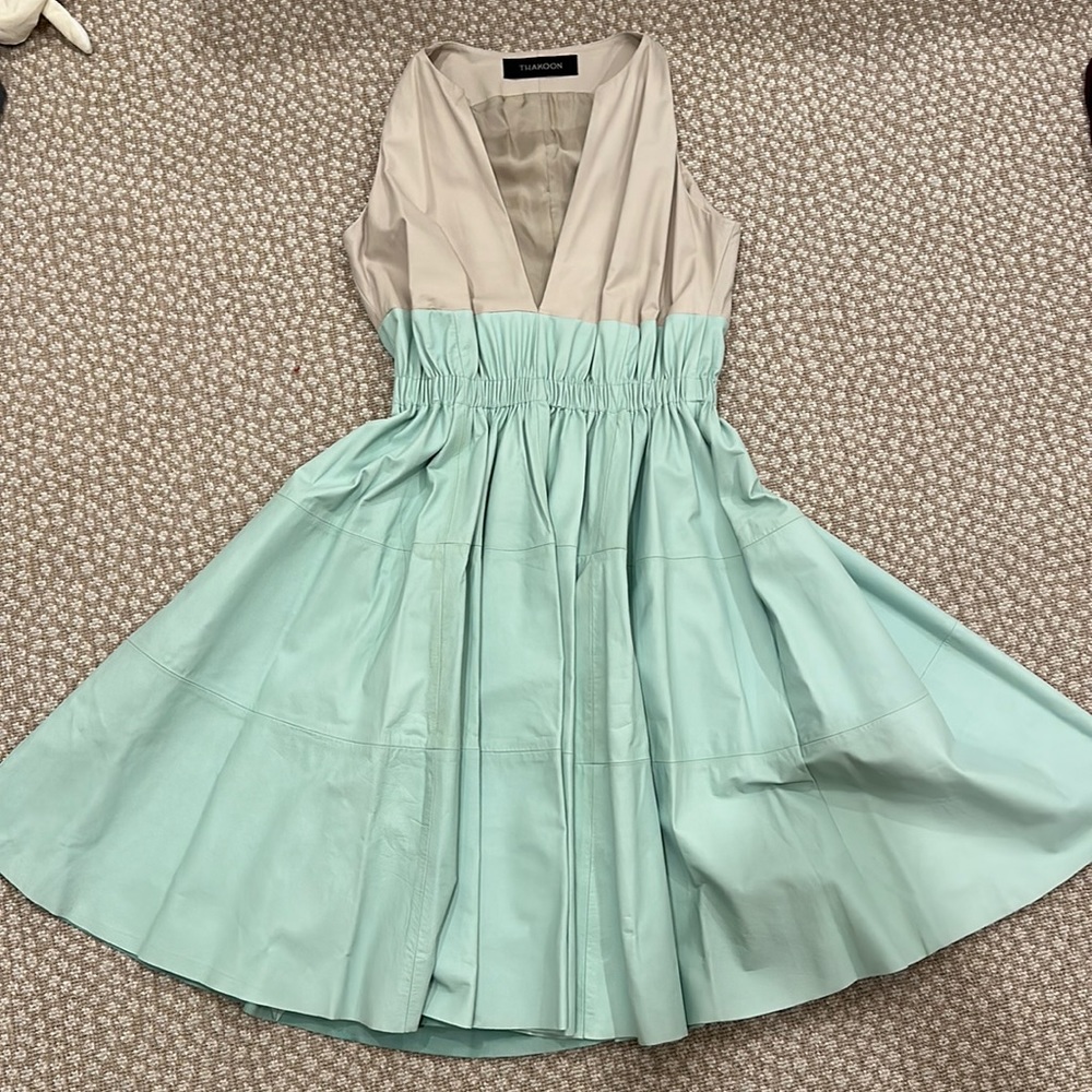 THAKOON leather cocktail dress SZ 4
